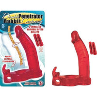 Double Penetrator Rabbit Cockring Red NW2224-1