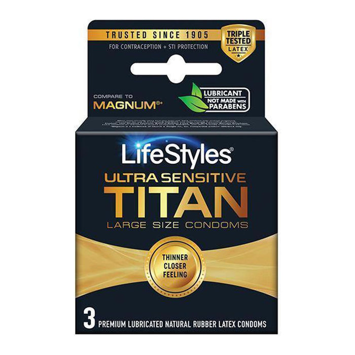 Lifestyles Ultra Sensitive Titan Large 3 Pack