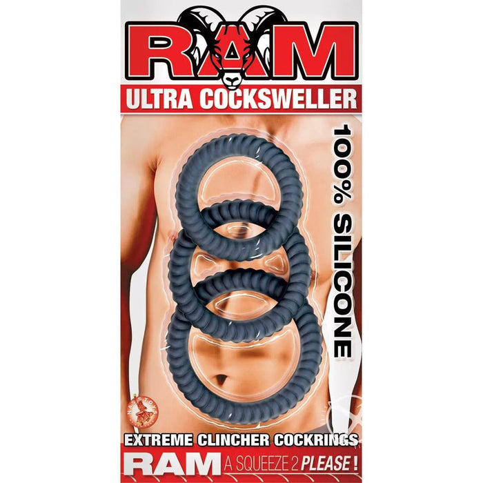 Ram Ultra Cocksweller Penis Ring Set Black