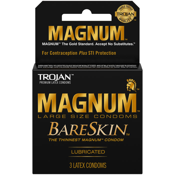 Trojan Magnum Bareskin Large Size Condoms - 3 Pack