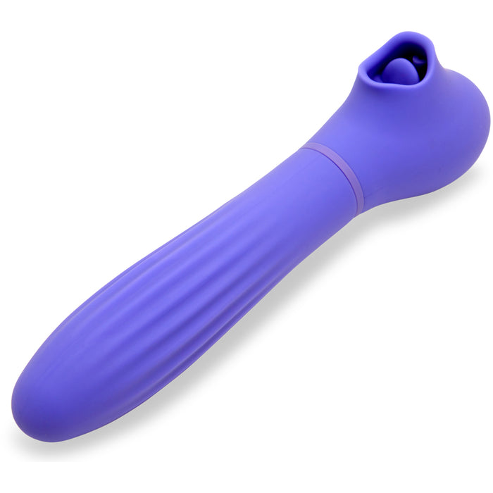 Nu Sensuelle Triple Action Daisy Suction Licking Thrusting Vibrator Purple