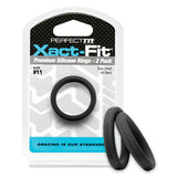 Perfect Fit Xact-Fit #11 2 Pack Black - 1.1" Male Cock Ring