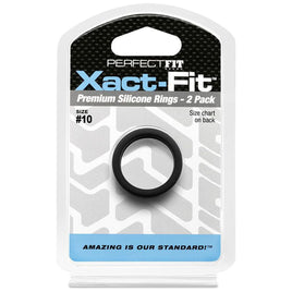 Perfect Fit Xact-Fit #10 2 Pack Black 1" Male Cock Ring