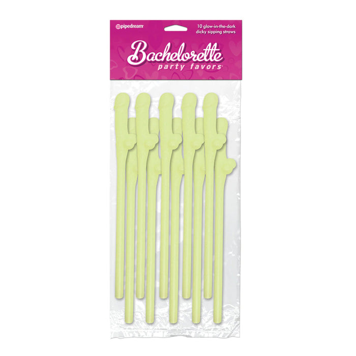 Bachelorette Party Favors 10 Dicky Sipping Straws Glow-in-the-Dark