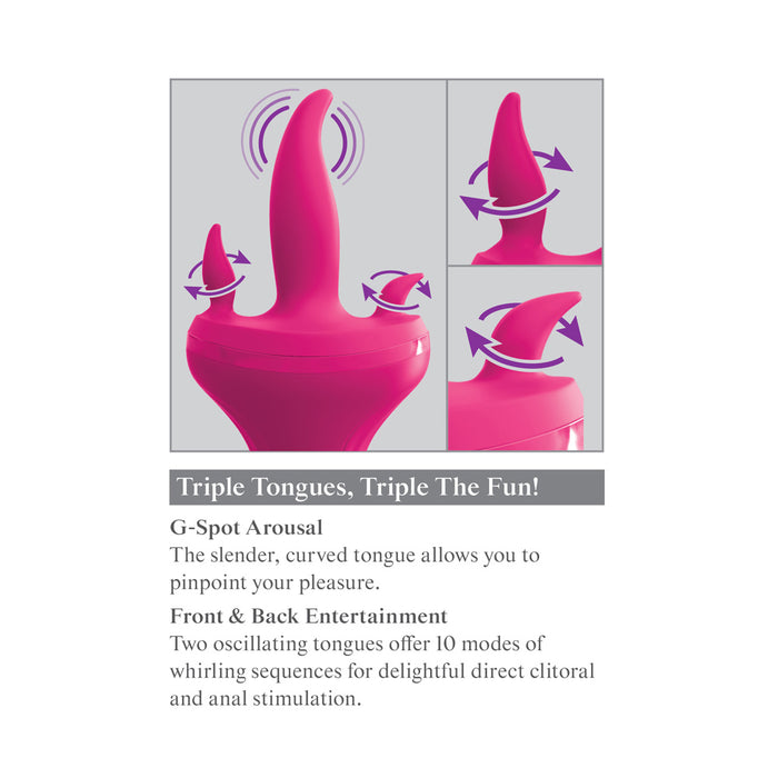 Threesome Holey Trinity Triple Tongue Vibrator Pink