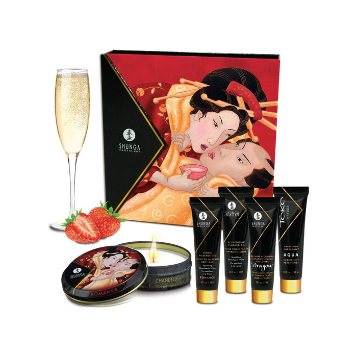 Shunga Geisha's Secrets Gift Set Sparkling Strawberry Wine