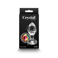 Glass Butt Plug Crystal Desires Rainbow Gem Medium