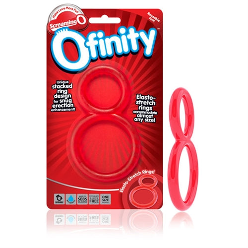 Screaming O Ofinity Double Ring Red Stretchy Penis Ring