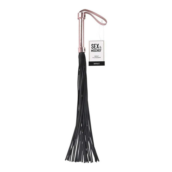 Sex and Mischief Brat Flogger Black / Rose Gold