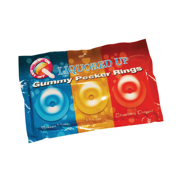 Liquored Up Pecker Gummy Cock Rings 3 Pack