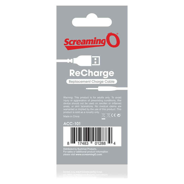 Screaming O Recharge Replacement USB Charge Cable White