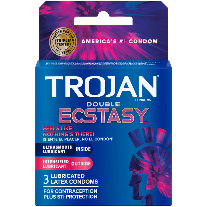 Trojan Double Ecstasy Condoms - 3 Pack