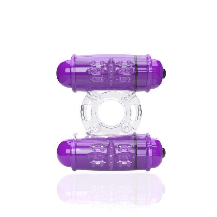 Screaming O 4B Double Wammy Vibrating Cock Ring Purple