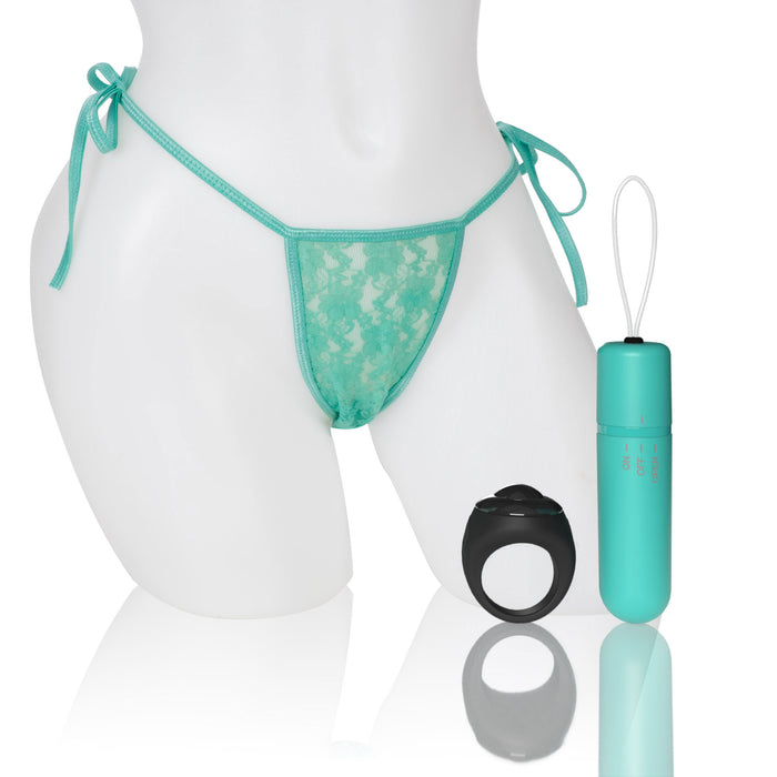 Screaming O 4T Vibrating Panty Set With Remote Control Ring Blue