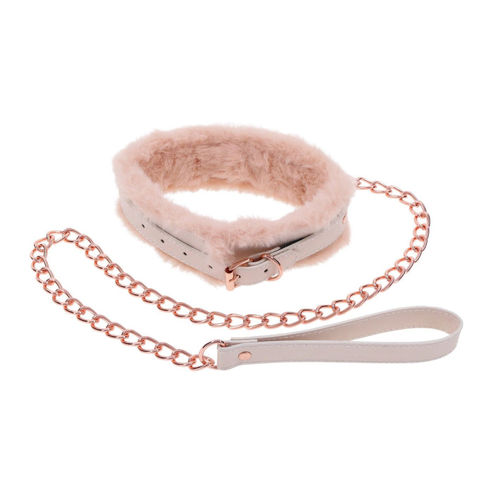 Peaches ‘N Creame Fur Collar and Leash Pink