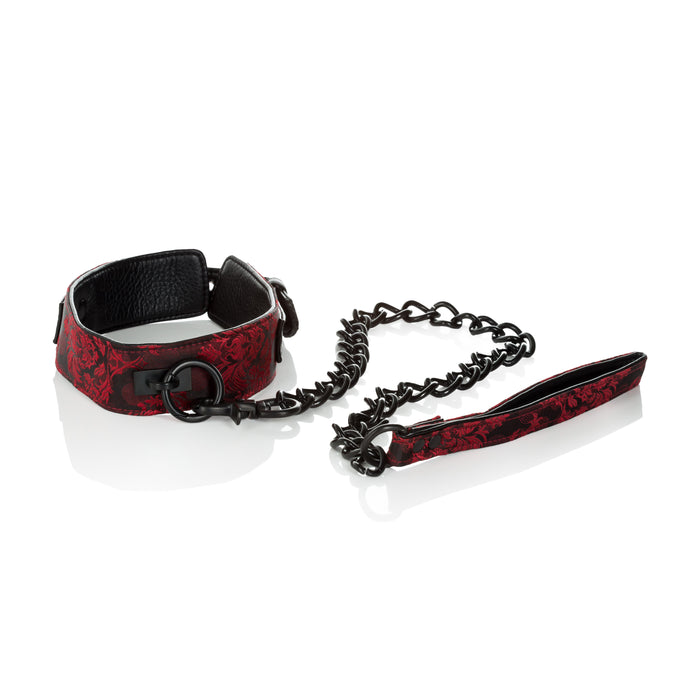 Scandal Collar With Leash Red