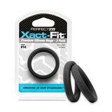 Perfect Fit Xact-Fit #14 2 Pack Black 1.4" Male Cock Ring