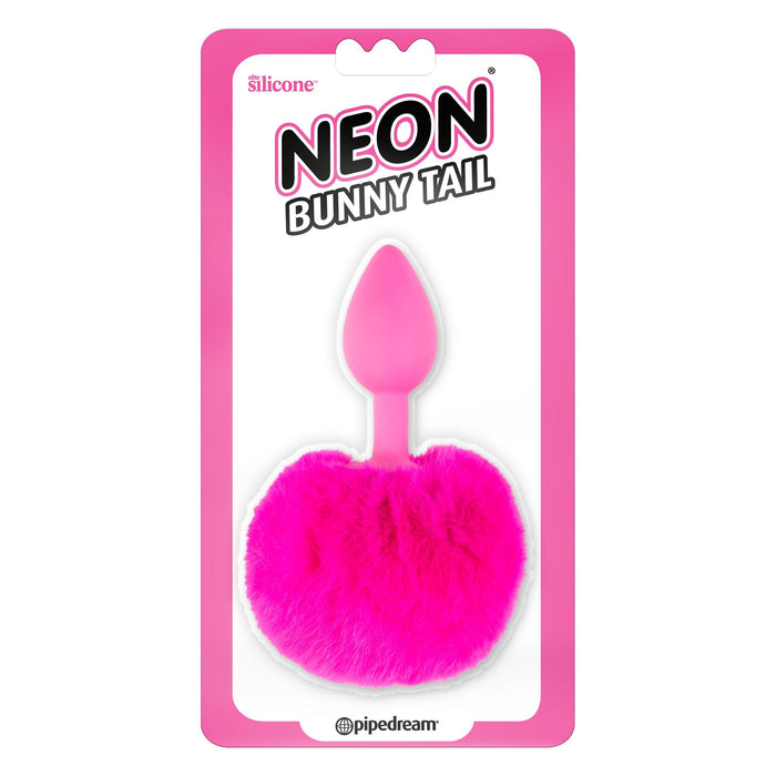 Neon Bunny Tail Butt Plug Pink