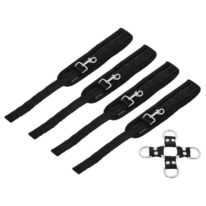 5 Piece Hog Tie and Cuff Set Black