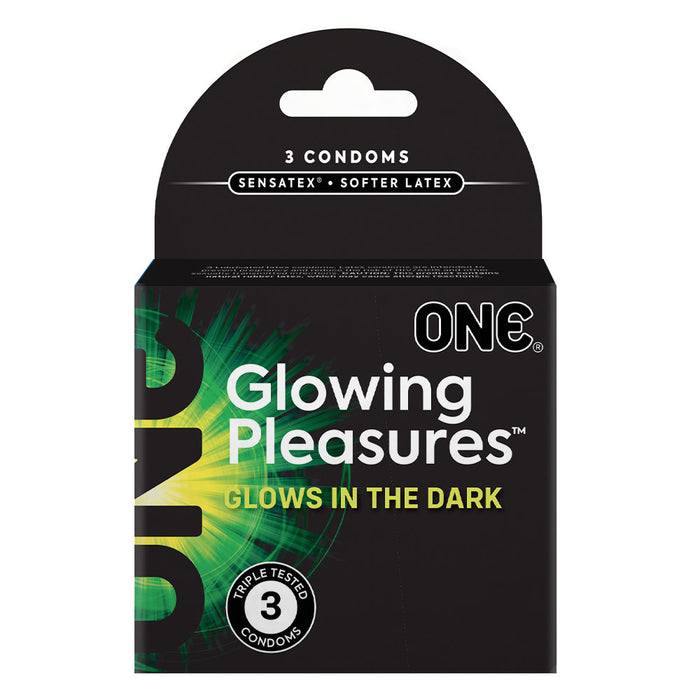 One Glowing Pleasures Condoms 3 Pack