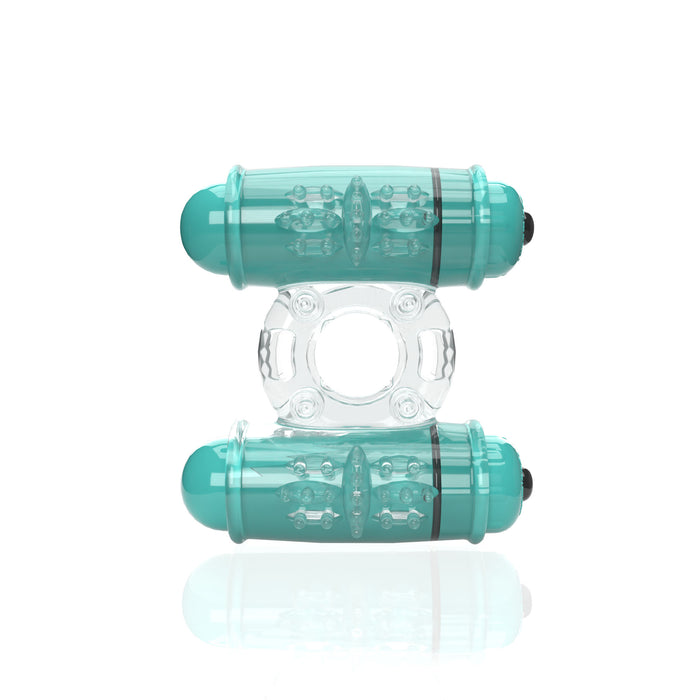 Screaming O 4B Double Wammy Vibrating Cock Ring Teal