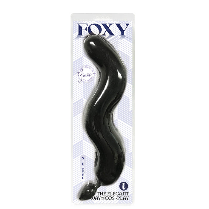 Foxy Silicone Butt Plug Fox Tail Black