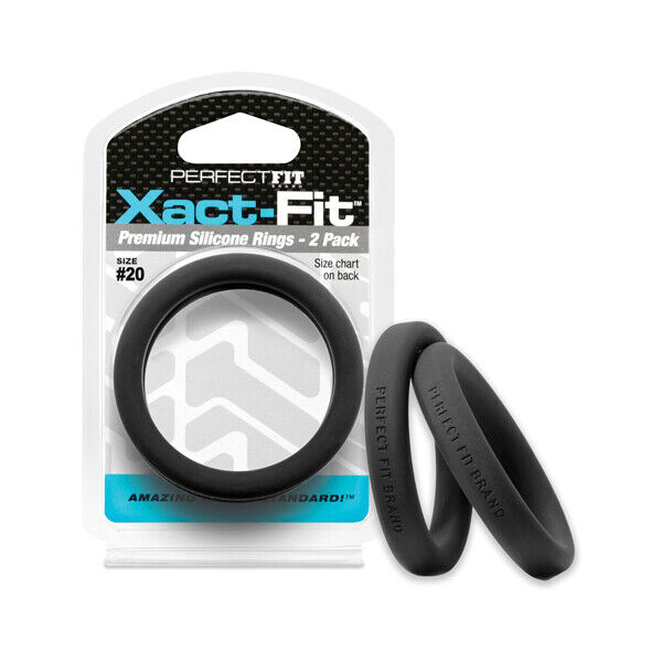 Perfect Fit Xact-Fit #20 2 Pack Black 2.0" Male Cock Ring