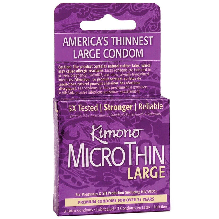 Kimono Microthin Large Condoms - 3 Pack