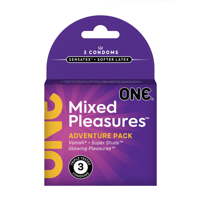 One Mixed Pleasures Condoms 3 Pack