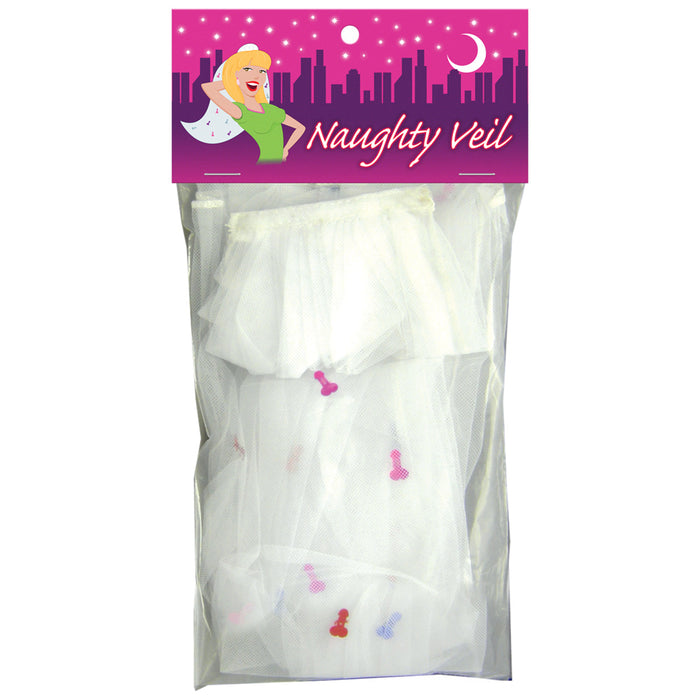 Naughty Pecker Veil White