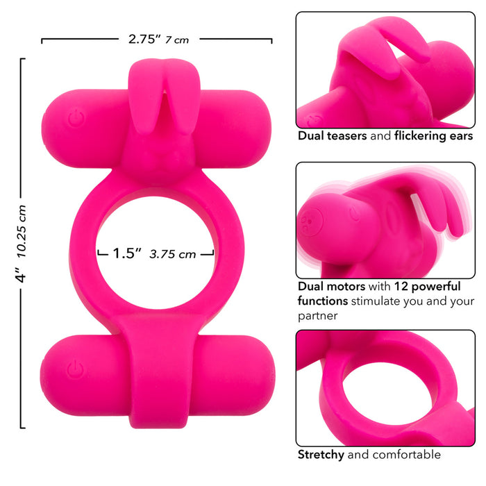 Silicone Rechargeable Rockin’ Rabbit Cock Ring Pink