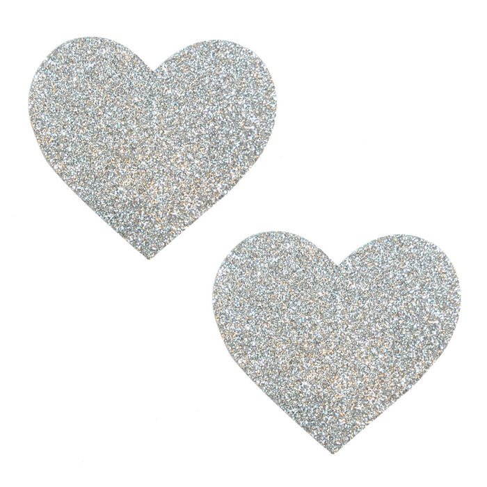 Silver Pixie Dust Glitter Heart Pasties