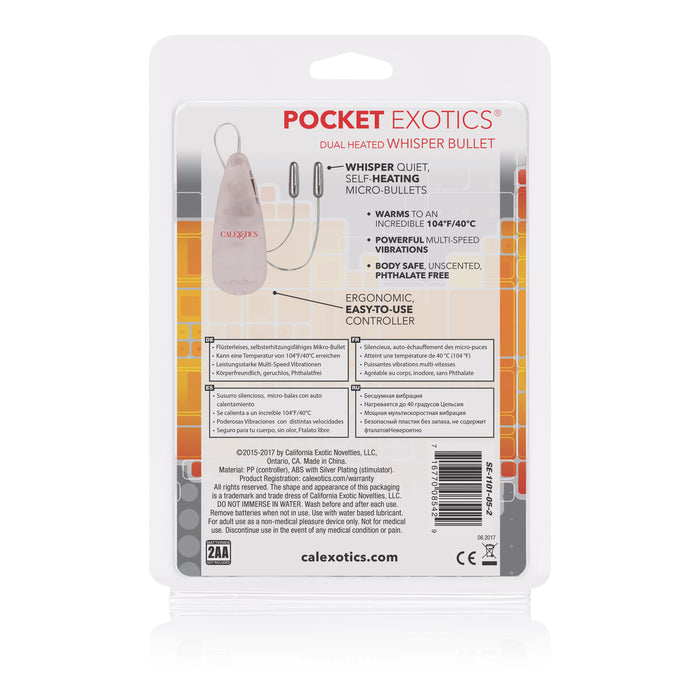 Pocket Exotics Dual Heated Whisper Bullets Clear