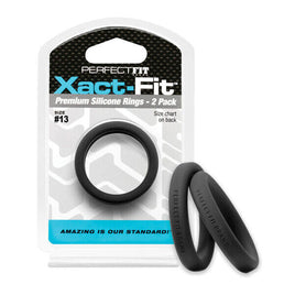 Perfect Fit Xact-Fit #13 2 Pack Black 1.3" Male Cock Ring