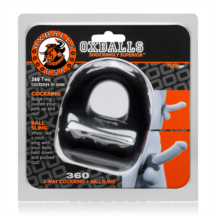 Oxballs 360 2 Way Cock Ring and Ballsling Black