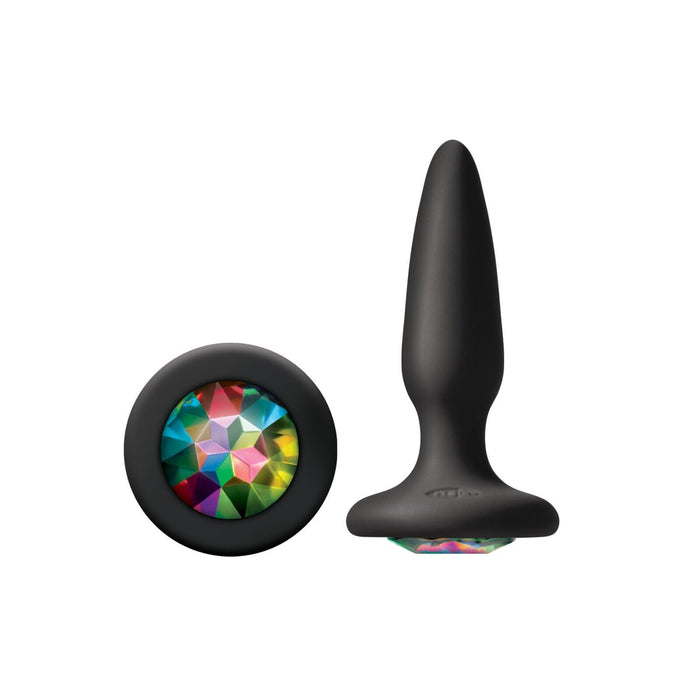 Butt Plug Silicone Glams Mini with Rainbow Gem