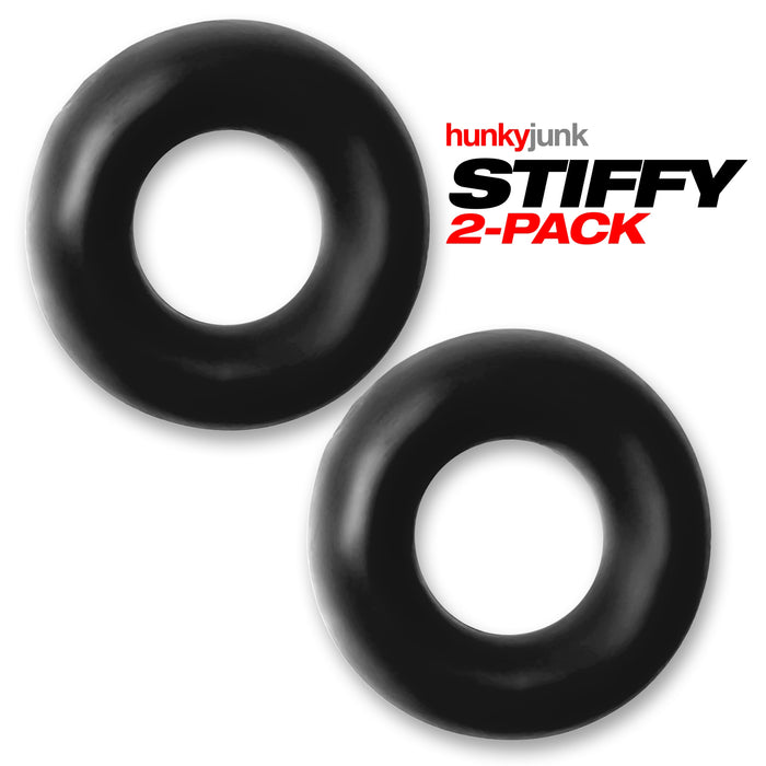 Oxballs Hunkyjunk Stiffy Cock Ring 2 Pack Bulge Black