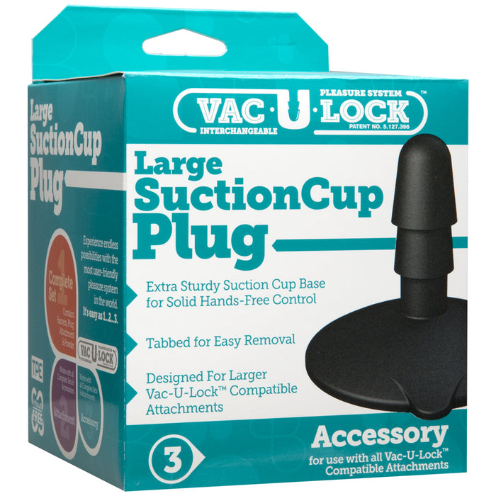 Large Vac-U-Lock Suction Cup Plug Black - Dildo Dong Attachment