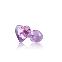 Glass Butt Plug Crystal Heart Purple Anal Probe