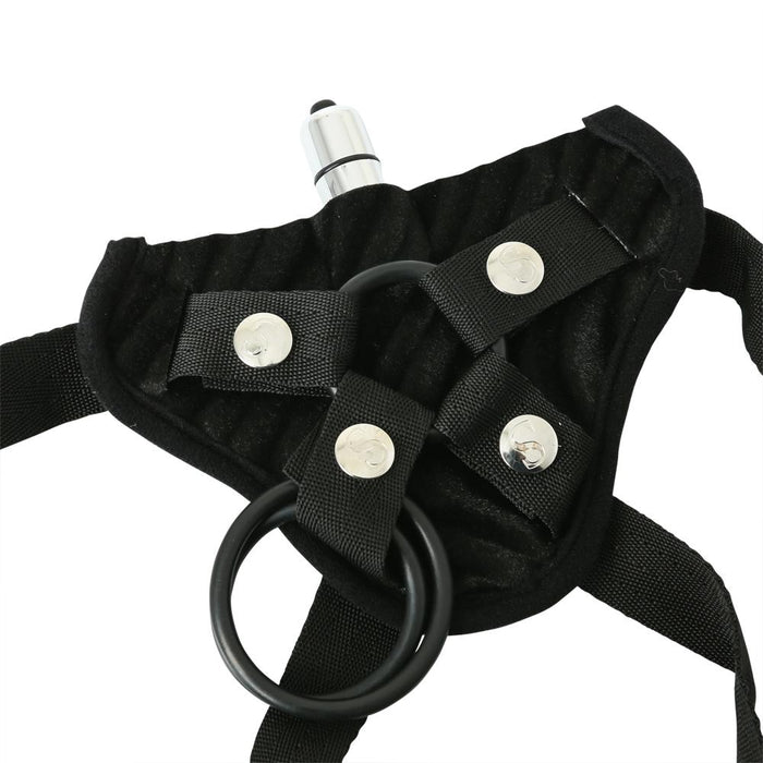 Sportsheets Vibrating Corsette Strap-On Harness Black