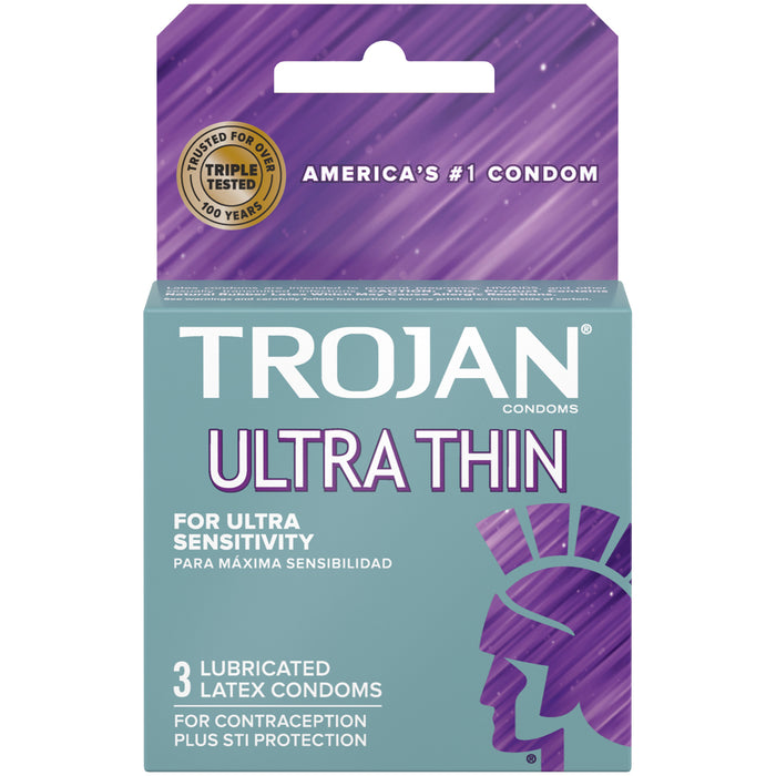 Trojan Sensitivity Ultra Thin Lubricated Condoms - 3 Pack