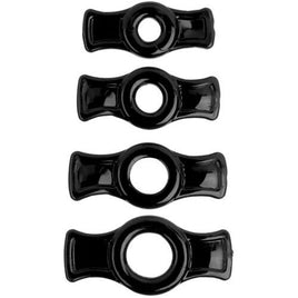 Titanmen Cock Rings 4 Pack Black Male Erection Enhancer