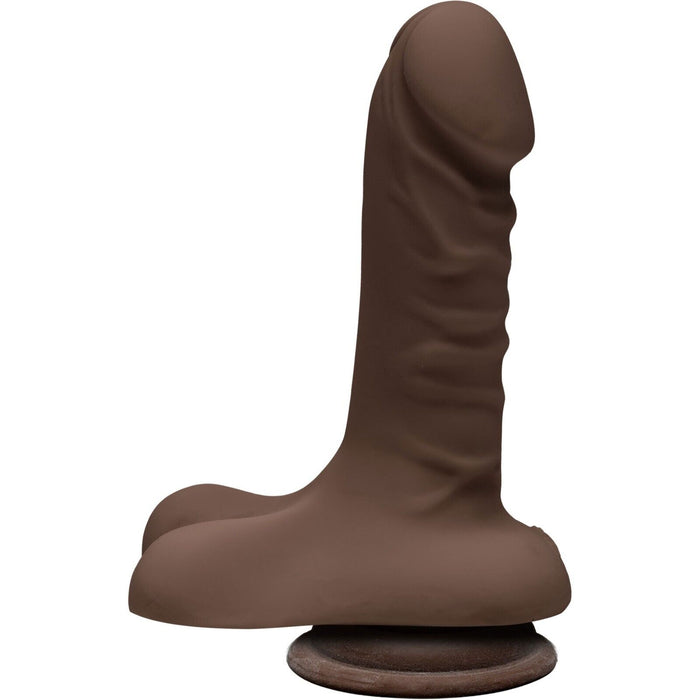 Dildo The D Super D 6" Dual Density Dong With Balls Brown