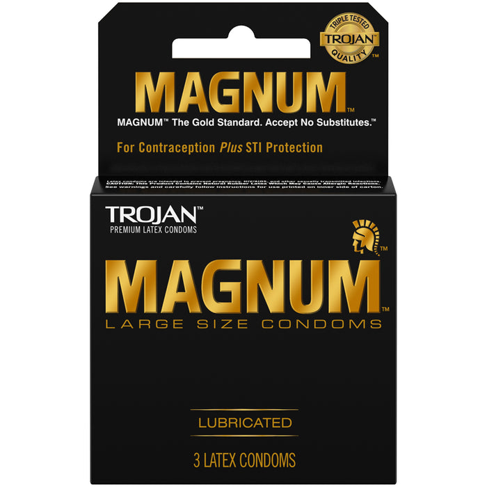 Trojan Magnum Large Size Lubricated Condoms - 3 Pack