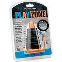Perfect Fit Play Zone Kit Black 9 Cock and Ball Rings with Storage Cone