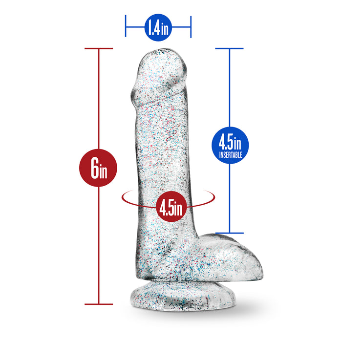 Naturally Yours 6" Glitter Cock Sparkling Clear Realistic Dildo Dong