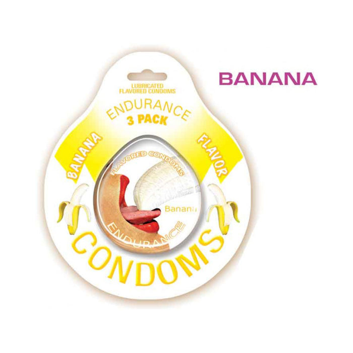 Endurance Flavored Condoms Banana 3 Pack