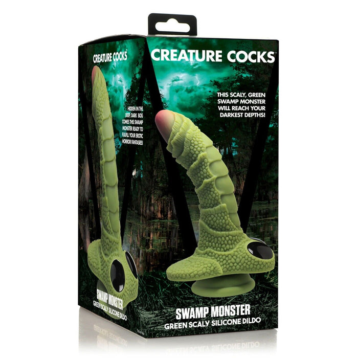 Creature Cocks Swamp Monster Green Scaly Silicone Dildo