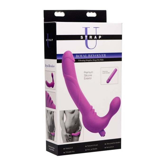 Royal Revolver Vibrating Strapless Strap-on Dildo Purple