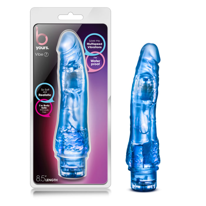 B Yours Vibe 7 Blue 8.5" Realistic Waterproof Vibrator